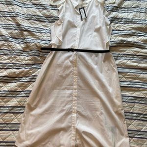 Worthington White ruffle midi dress